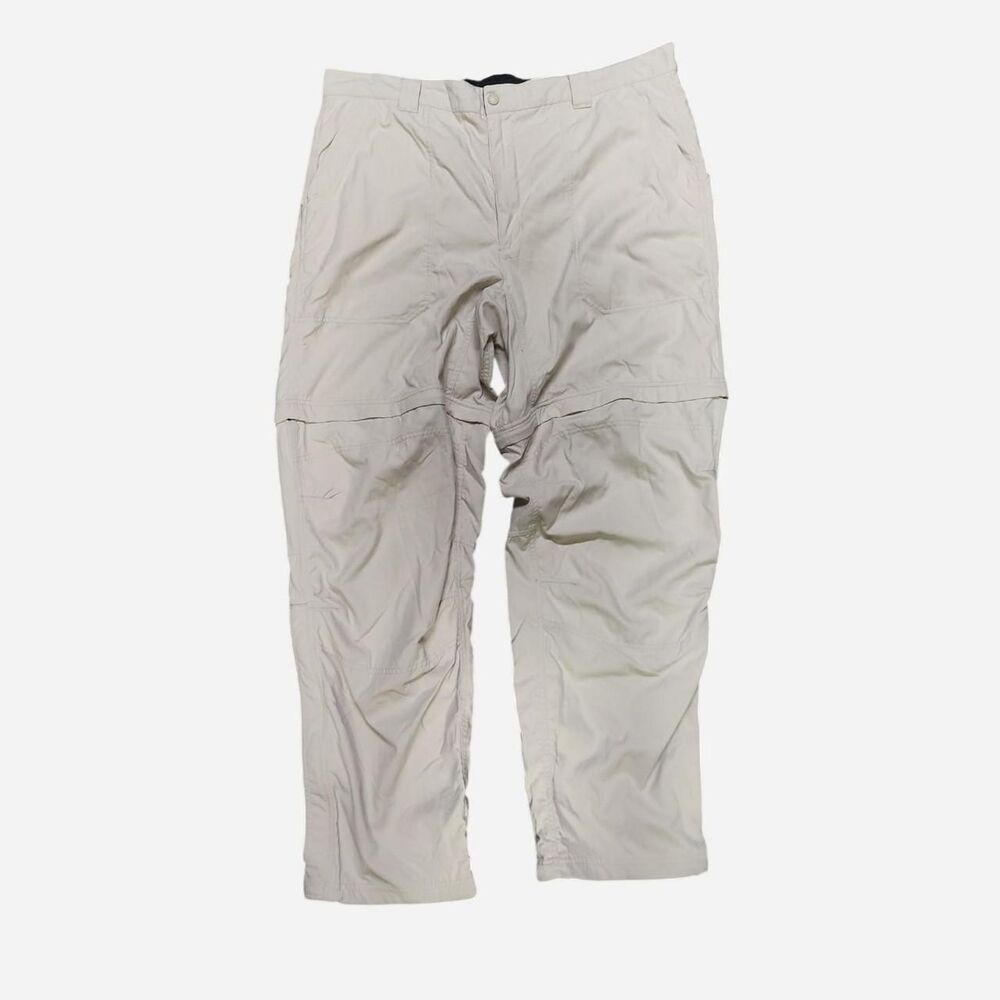 L.L. Bean cream convertible shorts hiking cargo pants Size XL nylon
